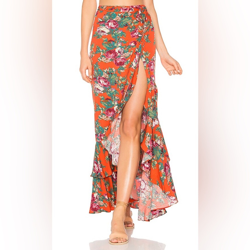 Auguste Stevie frill wrap maxi skirt